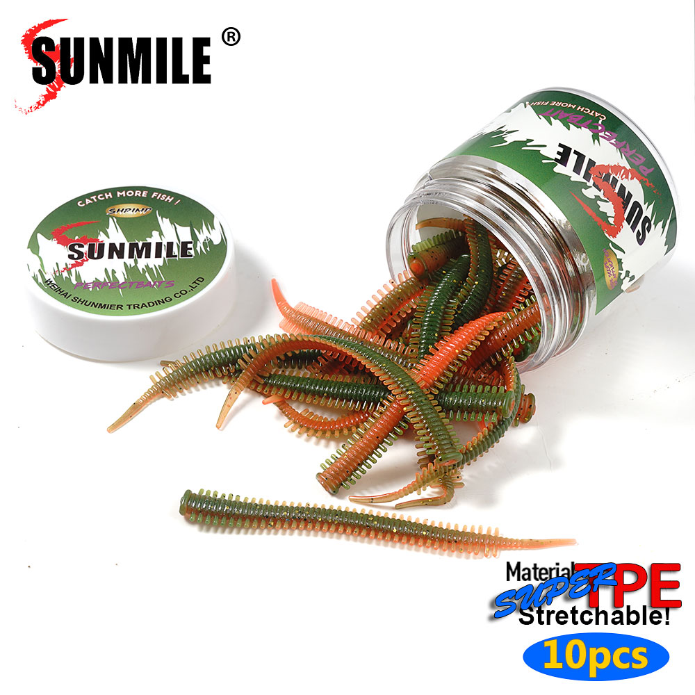 SUNMILE 10pcs Sand Worm Lures  - огляд і ціна Soft Plastic Lure