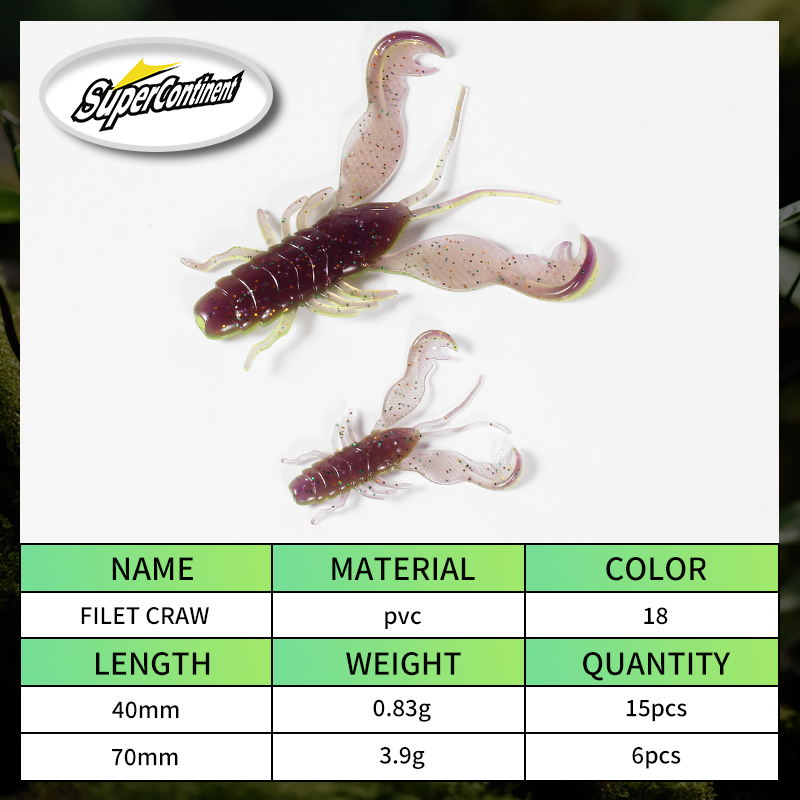 2023 Supercontinent Filet Craw - огляд і ціна Soft Plastic Lure